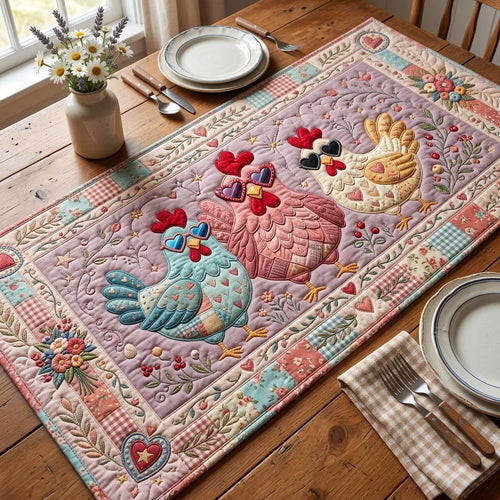Besties Chicken Quilted Table Runner GFTOPND1793