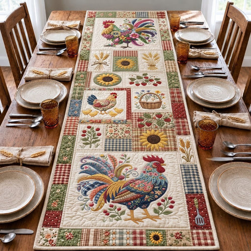 Farmhouse Chicken Quilted Table Runner GFTOPND1796