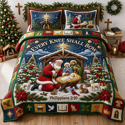 Every Knee Shall Bow 3-Piece Quilted Bedding Set GFTOPND1808