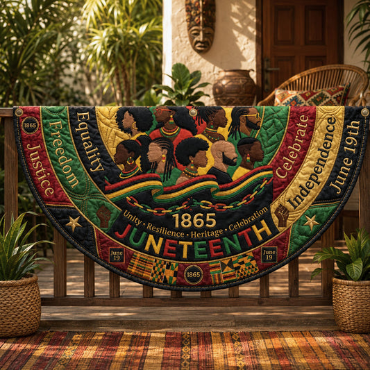 Black History Quilted Fan Flag GFTOPND181