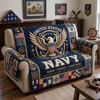United States Navy Quilted Sofa Cover GFTOPND1820