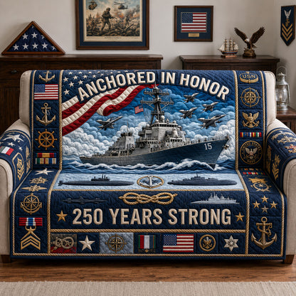 250 Years Strong Quilted Sofa Cover GFTOPND1823