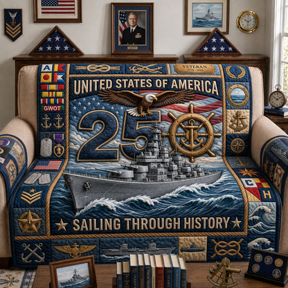 Sailing Through History Quilted Sofa Cover GFTOPND1824