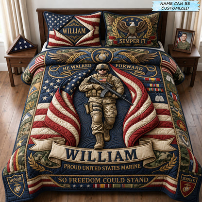He Walked Forward 3-Piece Quilted Bedding Set QTCUZ GFTOPND1850