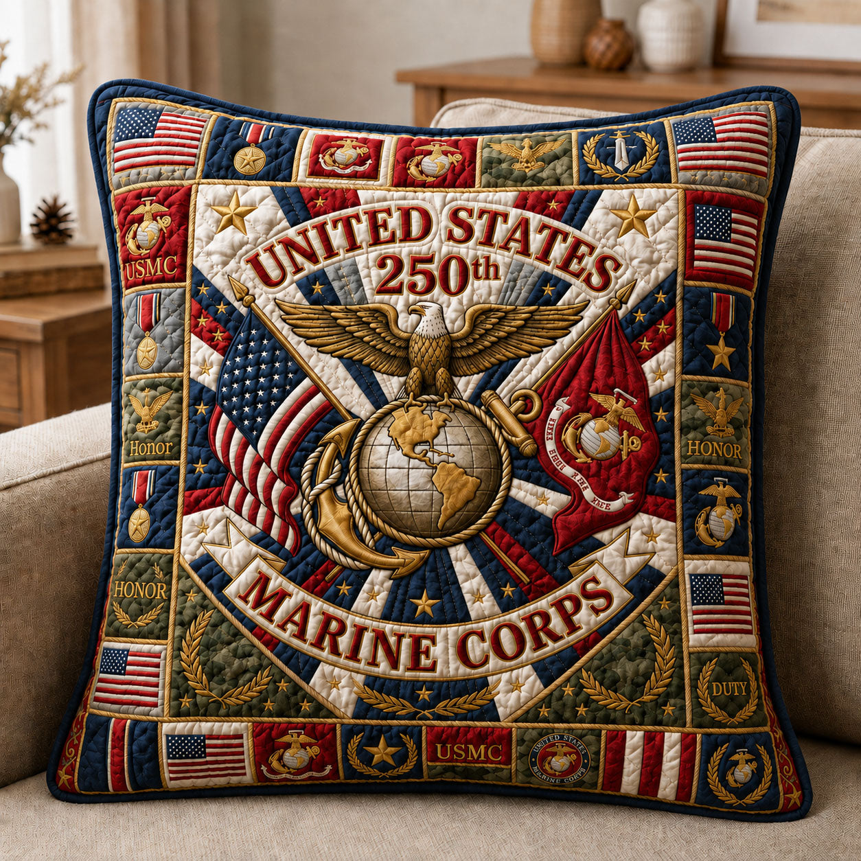 Proud USMC Quilted Pillow Case GFTOPND1853 C2