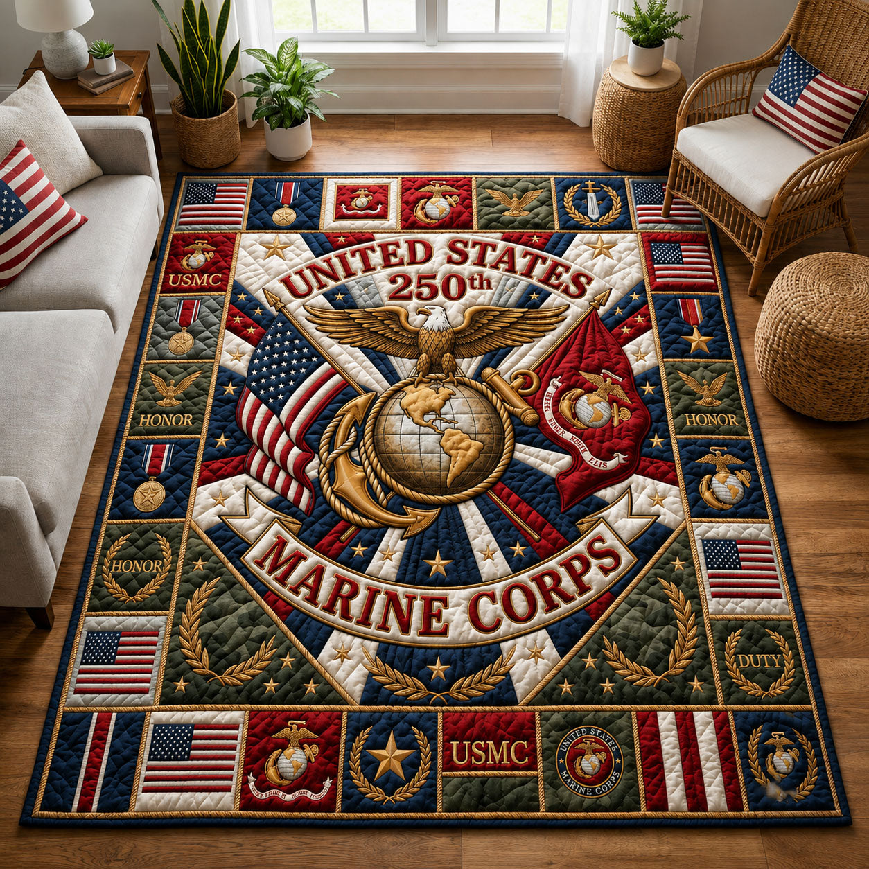 Proud USMC Area Rug GFTOPND1853 C3