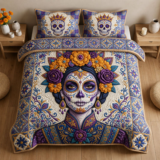 La Catrina 3-Piece Quilted Bedding Set GFTOPND1858