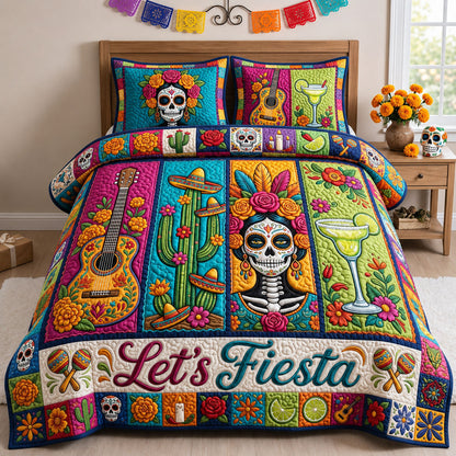 Lets Fiesta 3-Piece Quilted Bedding Set GFTOPND1859