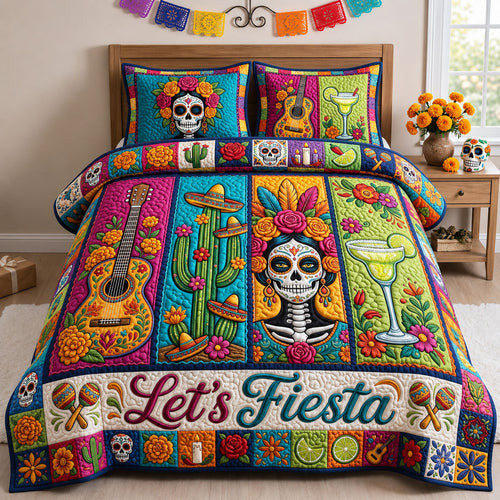 Lets Fiesta 3-Piece Quilted Bedding Set GFTOPND1859
