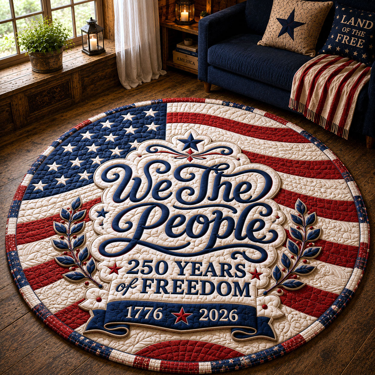 USA 250th Anniversary Quilted Round Mat GFTOPND19