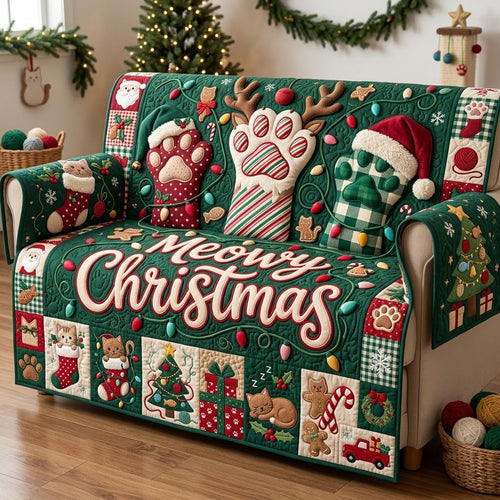 Moewy Christmas Quilted Sofa Cover GFTOPND1908