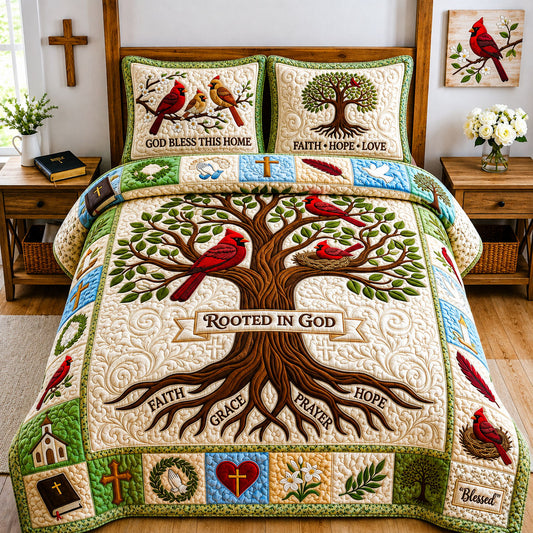 Cardinal Faith 3-Piece Quilted Bedding Set GFTOPND1917