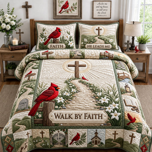 Cardinal Faith 3-Piece Quilted Bedding Set GFTOPND1919