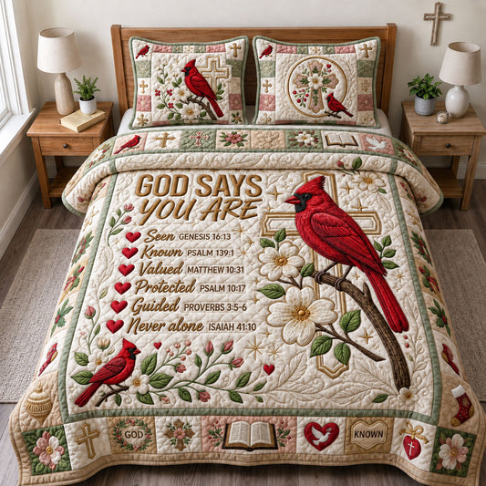 God Says You Are 3-Piece Quilted Bedding Set GFTOPND1920