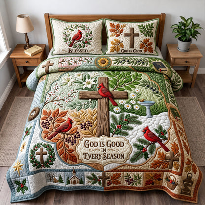 Cardinal Faith 3-Piece Quilted Bedding Set GFTOPND1923