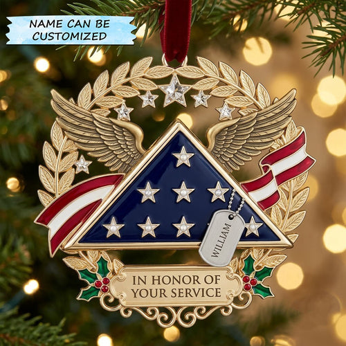 Proud Veteran Christmas Mica Ornament QTCUZ GFTOPND1927