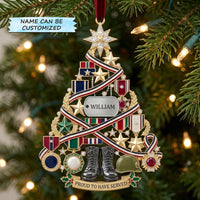 Proud Veteran Christmas Mica Ornament QTCUZ GFTOPND1928