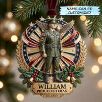 Proud Veteran Christmas Mica Ornament QTCUZ GFTOPND1929
