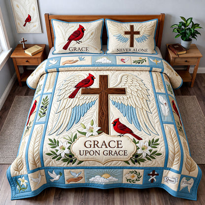 Grace Upon Grace 3-Piece Quilted Bedding Set GFTOPND1946