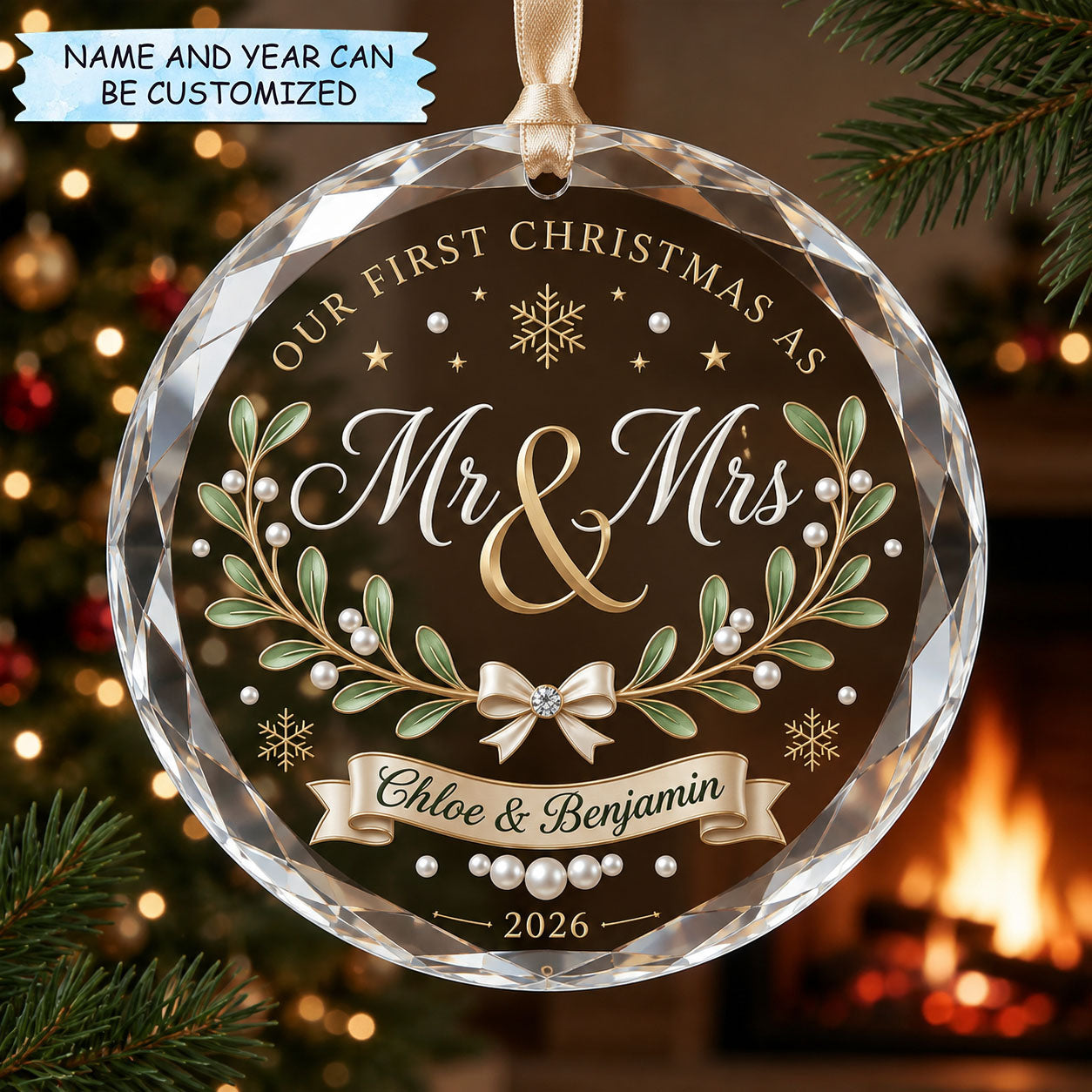 Our First Christmas Christmas Mica Ornament