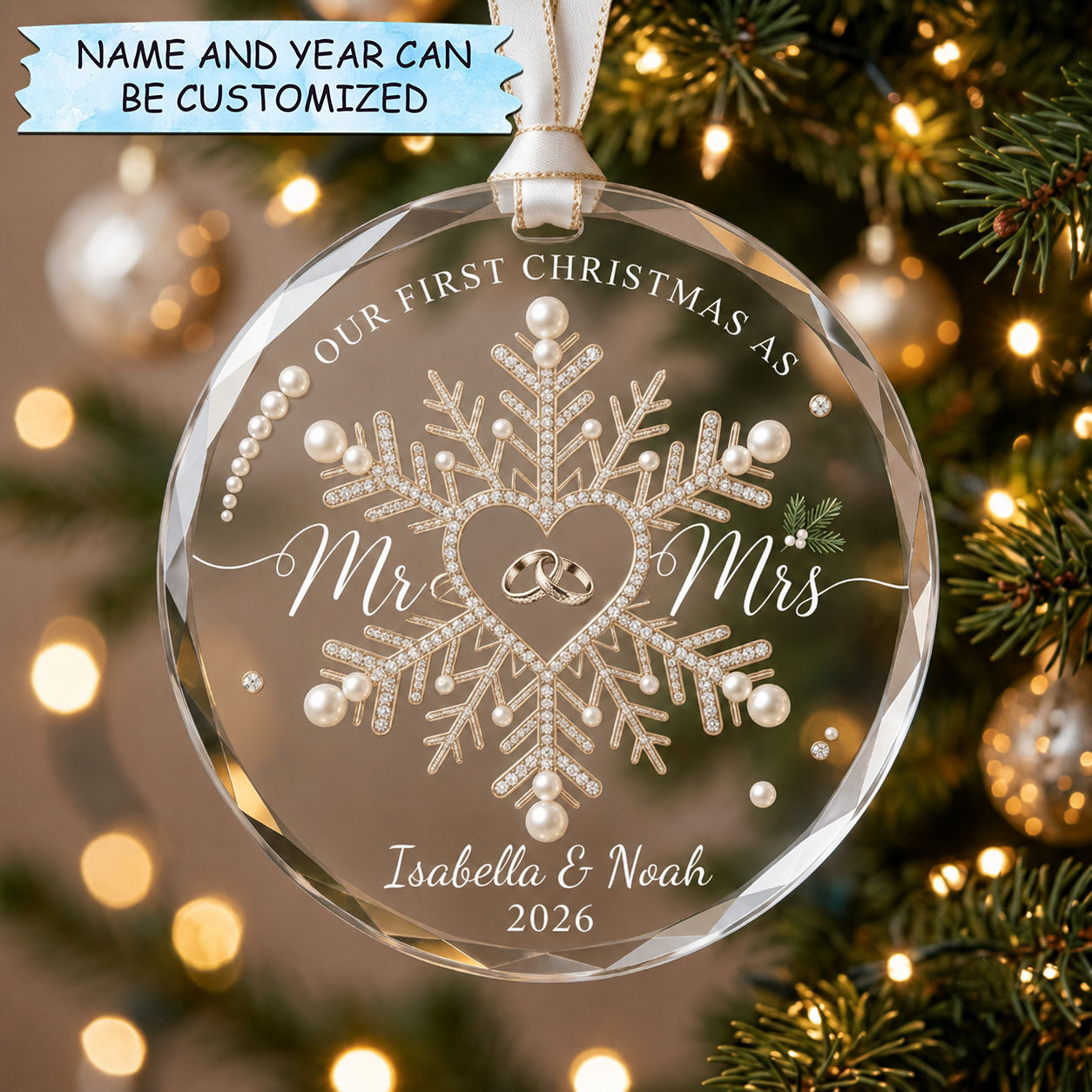 Our First Christmas Christmas Mica Ornament