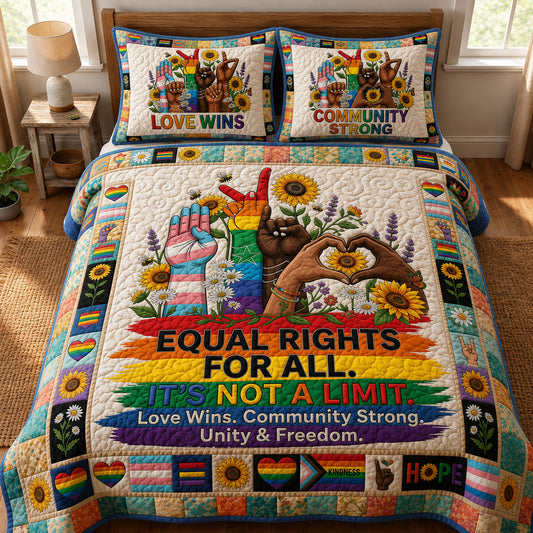 Equal Right For All 3-Piece Quilted Bedding Set GFTOPND198
