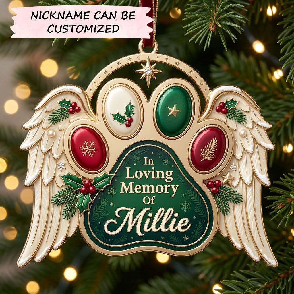 Memorial Christmas Paw Christmas Mica Ornament QTCUZ GFTOPND1990
