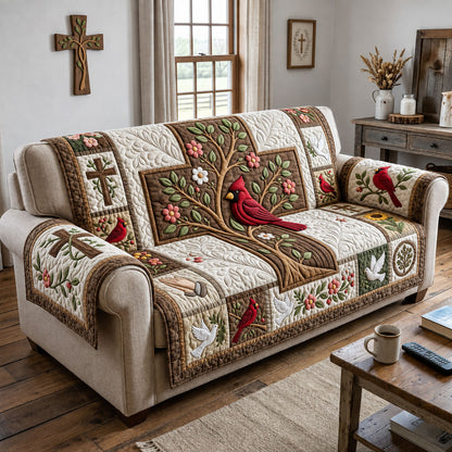 Cross Faith Cardinal Quilted Sofa Cover GFTOPND1995