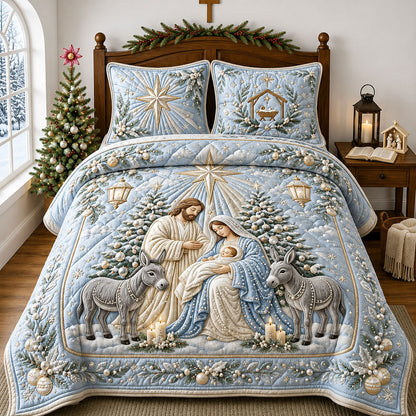 Pearl Nativity 3-Piece Quilted Bedding Set GFTOPND2000