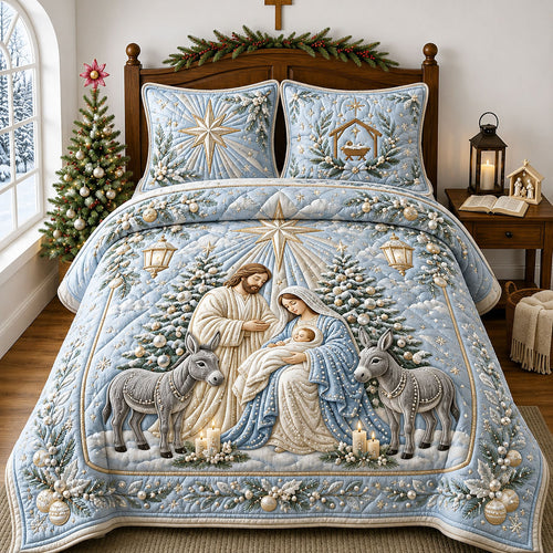Pearl Nativity 3-Piece Quilted Bedding Set GFTOPND2000