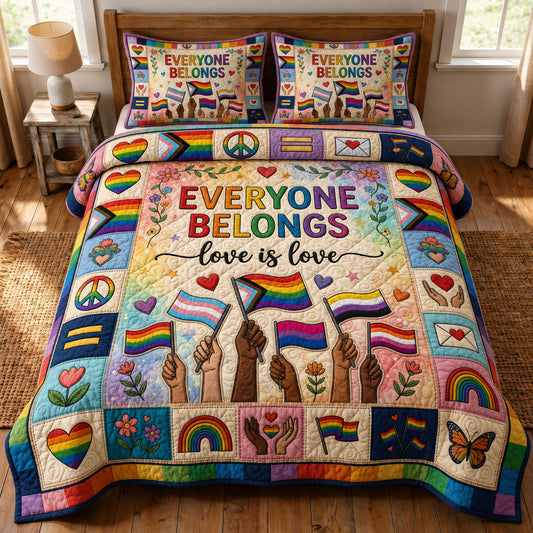 Love Is Love 3-Piece Quilted Bedding Set GFTOPND201