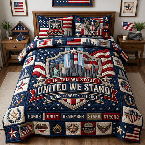 United We Stand 3-Piece Quilted Bedding Set GFTOPND2015