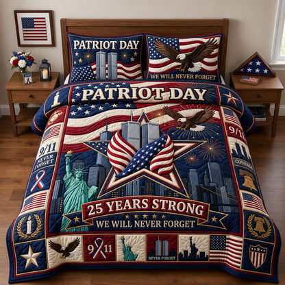 Patriot Day 3-Piece Quilted Bedding Set GFTOPND2016