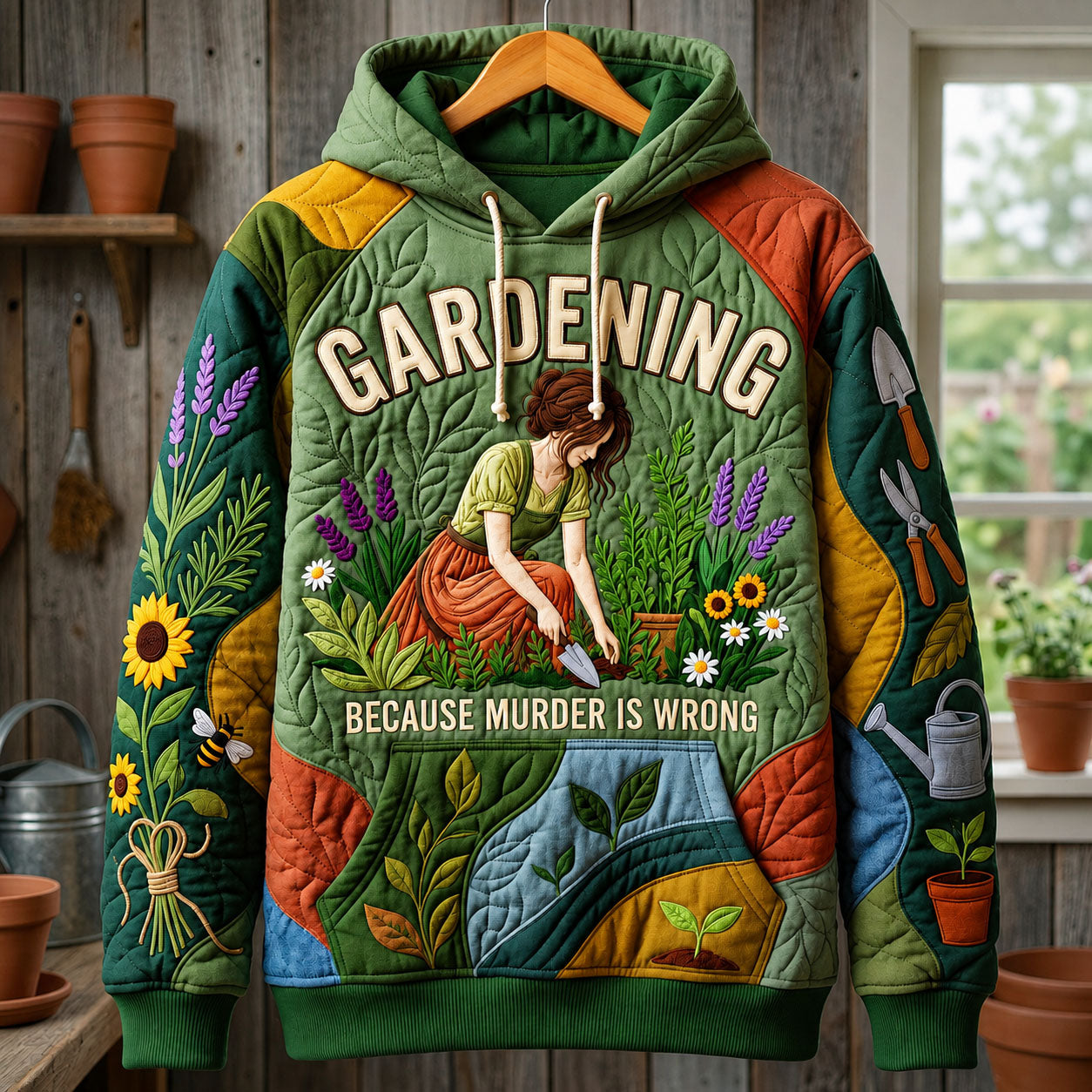 Gardening Because Murder Is Wrong Hoodie GFTOPND2024