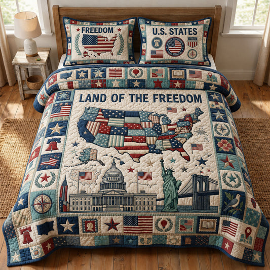Land Of The Freedom 3-Piece Quilted Bedding Set GFTOPND205