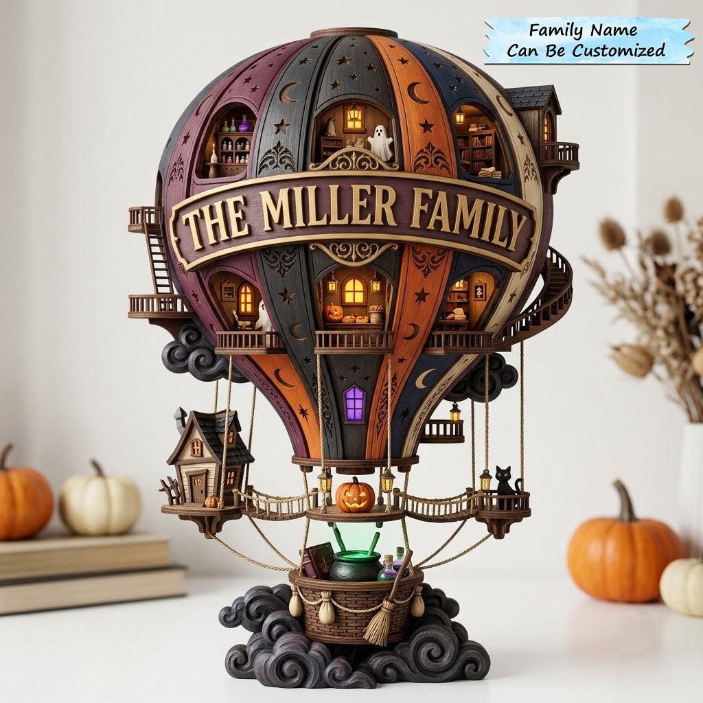 Air Balloon Village Wooden Block 3-Layers QTCUZ GFTOPND2051
