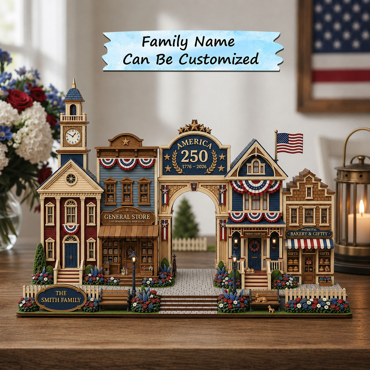 Main Street Village Wooden Block 3-Layers QTCUZ GFTOPND2054