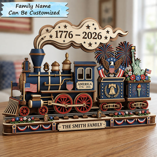 Freedom Train Wooden Block 3-Layers QTCUZ GFTOPND2056