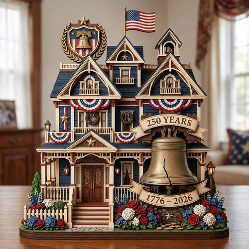 Liberty Bell House Wooden Block 3-Layers GFTOPND2060