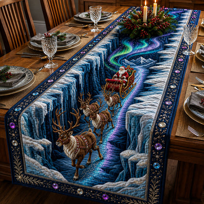 Beaded Santa Sleigh Quilted Table Runner GFTOPND2066