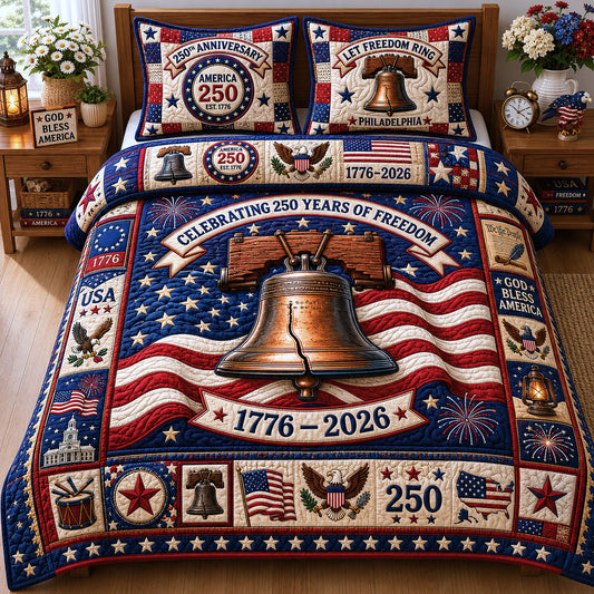 Let Freedom Ring Philadelphia 3-Piece Quilted Bedding Set GFTOPND207