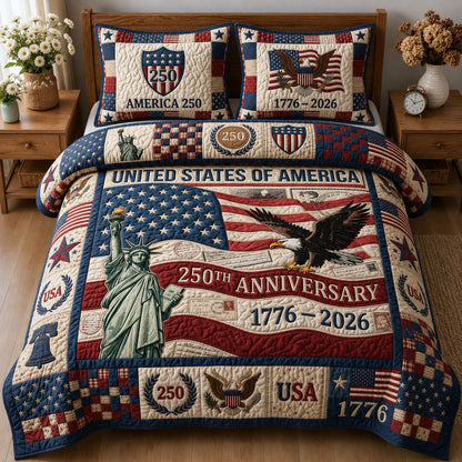 250th Semiquincentennial 3-Piece Quilted Bedding Set GFTOPND208