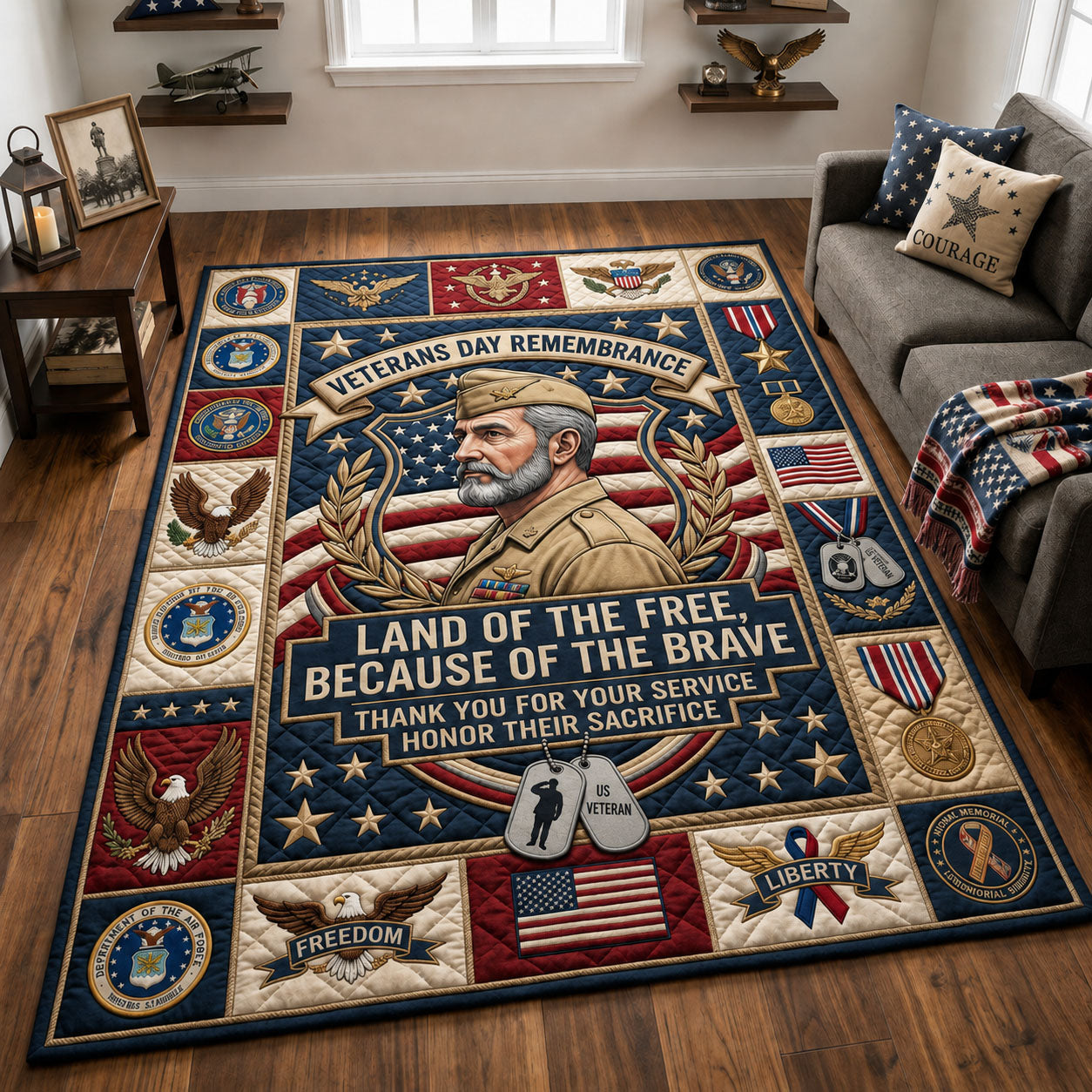 Veteran Day Remembrance Area Rug GFTOPND2118