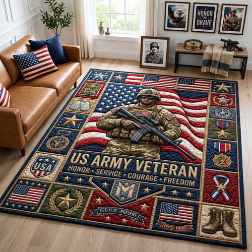 US Army Veteran Area Rug GFTOPND2119