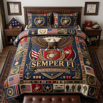 Semper F1 3-Piece Quilted Bedding Set GFTOPND2124