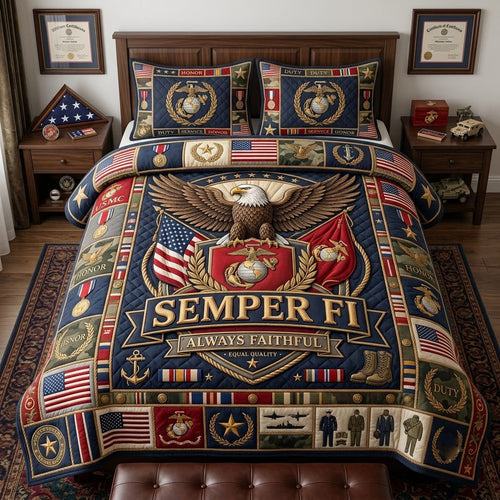 Semper F1 3-Piece Quilted Bedding Set GFTOPND2124