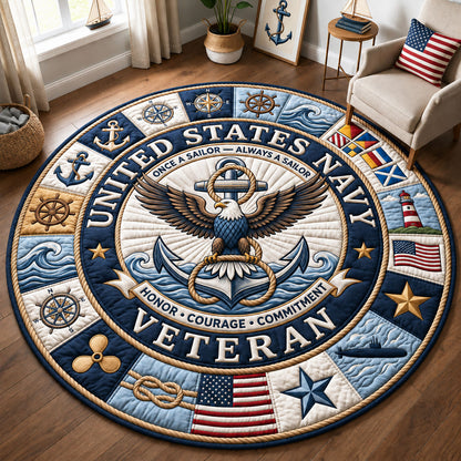 US Navy Veteran Quilted Round Mat GFTOPND2149