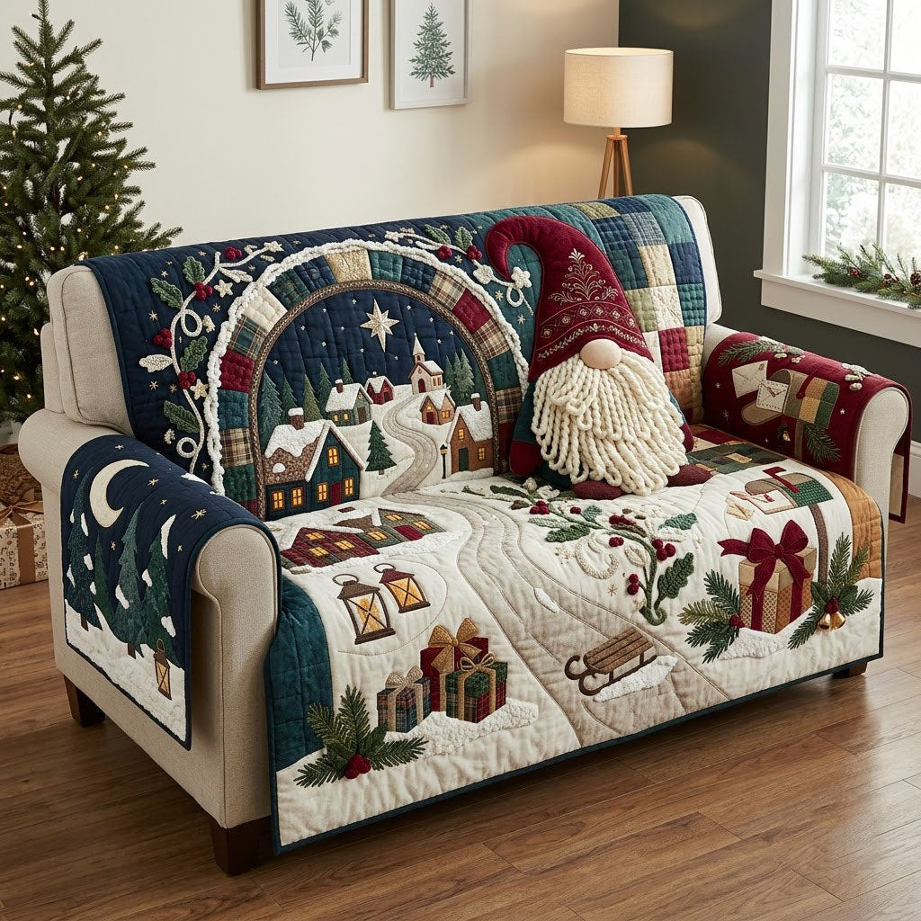 Gnome Village Crochet Quilted Sofa Cover GFTOPND2156