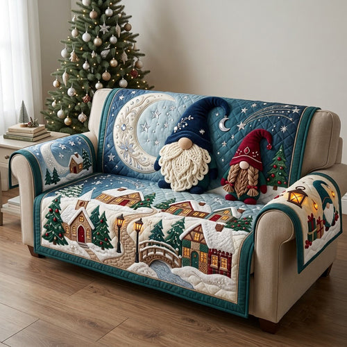 Beaded Moonlit Gnome Crochet Quilted Sofa Cover GFTOPND2157