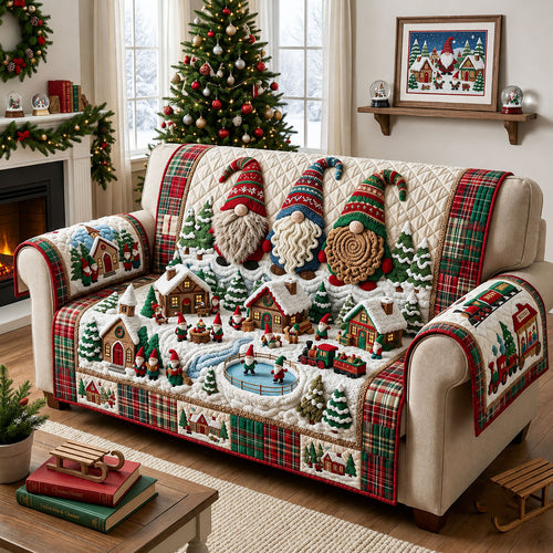 Gnome Village Crochet Quilted Sofa Cover GFTOPND2159